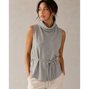 Lane Bryant Womens Gray Cowl Neck Sleeveless Belted Knit Tunic Top Size 22/24